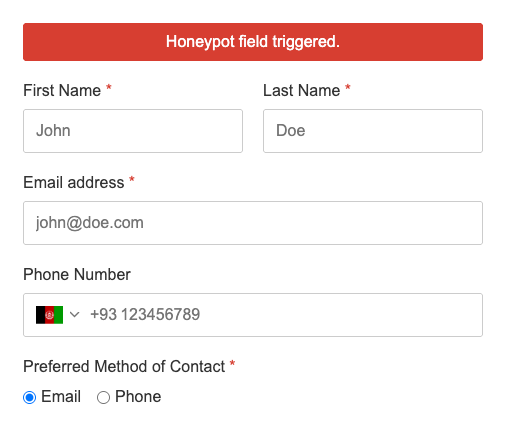 Add Honeypot Protection - Convert Forms